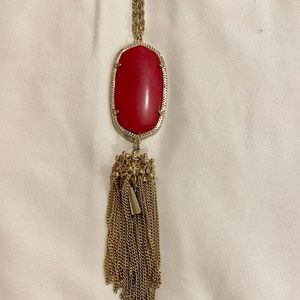 Kendra Scott Pendant Necklace Bright Red